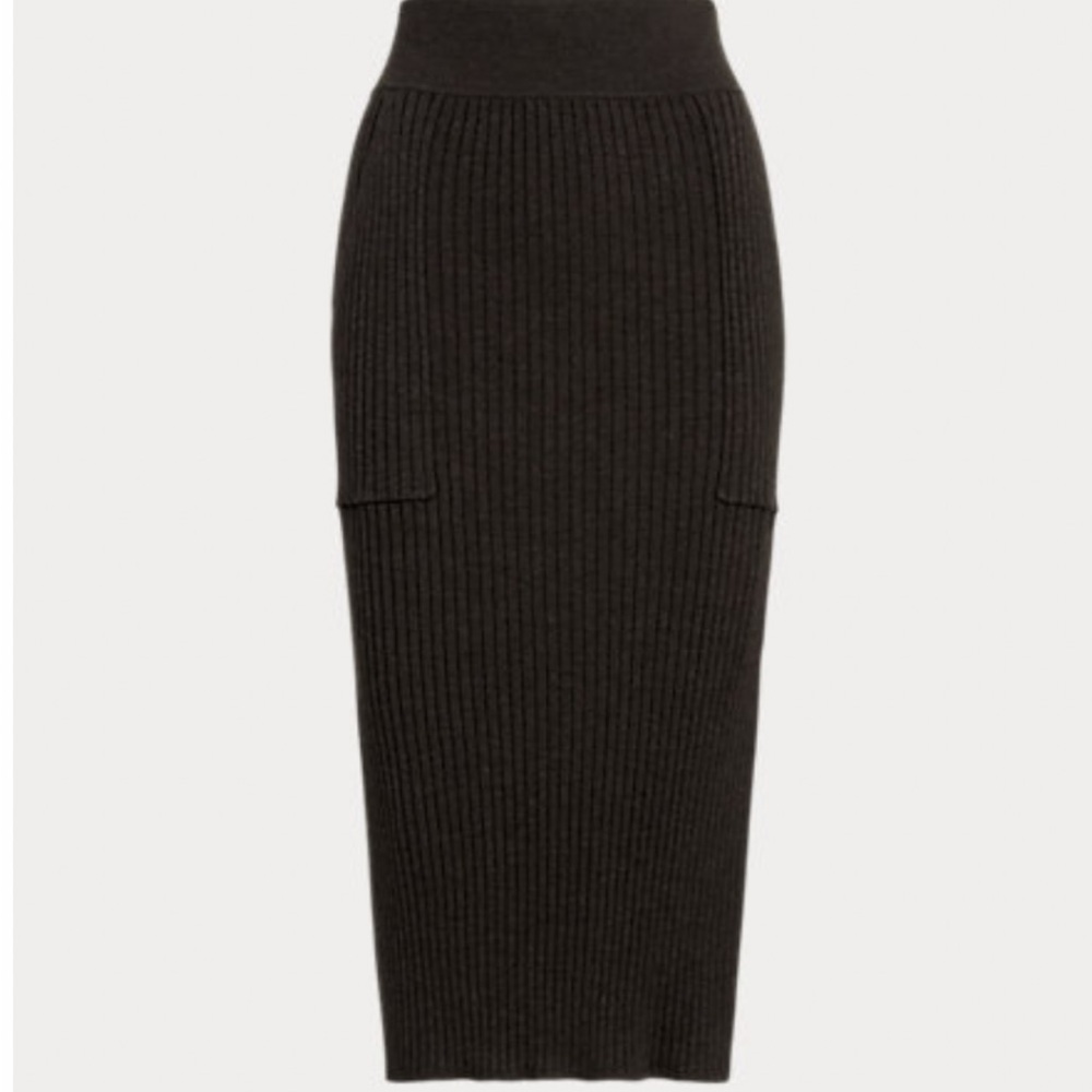 POLO RALPH LAUREN SLIM RIB-KNIT TWO PIECE SET W/BOATNECK TOP & MIDI SKIRT SIZE S - Picture 9 of 10